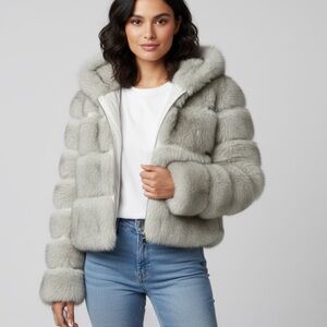 Elegant Women's Silver Teddy Jacket